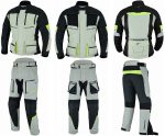 TRAJE DE MOTO 4 ESTACIONES DE DOS PIEZAS, CHAQUETA Y PANTALÓN TRICAPA TITAN OCEANO NEGRO/FLUOR 2 PIEZAS