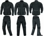 TRAJE DE MOTO 4 ESTACIONES DE DOS PIEZAS, CHAQUETA Y PANTALÓN TRICAPA TITAN OCEANO NEGRO 2 PIEZAS