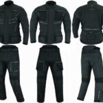 TRAJE DE MOTO 4 ESTACIONES DE DOS PIEZAS, CHAQUETA Y PANTALÓN TRICAPA TITAN OCEANO NEGRO 2 PIEZAS