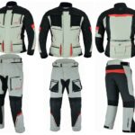 TRAJE DE MOTO 4 ESTACIONES DE DOS PIEZAS, CHAQUETA Y PANTALÓN TRICAPA TITAN OCEANO NEGRO/ROJO 2 PIEZAS
