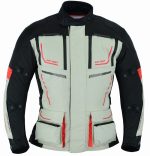CHAQUETA DE MOTO TITAN ROJO 4SEASON EN CORDURA CUATRO ESTACIONES  TRICAPA TIPO 3/4  CON PROTECCIONES C.E., IMPERMEABLE, UNISEX