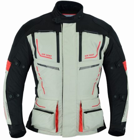 CHAQUETA DE MOTO TITAN ROJO 4SEASON EN CORDURA CUATRO ESTACIONES  TRICAPA TIPO 3/4  CON PROTECCIONES C.E., IMPERMEABLE, UNISEX