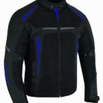 CHAQUETA DE CORDURA PARA VERANO PERFORADA CE/PROTECCIONES CON FORRO DESMONTABLE VULCANO AZUL/NEGRO