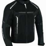 CHAQUETA DE CORDURA PARA VERANO PERFORADA CE/PROTECCIONES CON FORRO DESMONTABLE VULCANO BLANCO/NEGRO