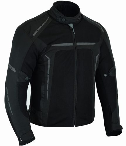 CHAQUETA DE CORDURA PARA VERANO PERFORADA CE/PROTECCIONES CON FORRO DESMONTABLE VULCANO NEGRA