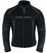 CHAQUETA DE CORDURA PARA VERANO PERFORADA CE/PROTECCIONES CON FORRO DESMONTABLE VULCANO NEGRA - Imagen 2