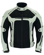 CHAQUETA DE CORDURA PARA VERANO PERFORADA CE/PROTECCIONES CON FORRO DESMONTABLE VULCANO PLATA/BLANCO/NEGRO - Imagen 3