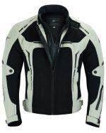CHAQUETA DE CORDURA PARA VERANO PERFORADA CE/PROTECCIONES CON FORRO DESMONTABLE VULCANO PLATA/BLANCO/NEGRO - Imagen 4