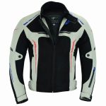 CHAQUETA DE CORDURA PARA VERANO PERFORADA CE/PROTECCIONES CON FORRO DESMONTABLE VULCANO PLATA/BLANCO/ROJO/AZUL - Imagen 3