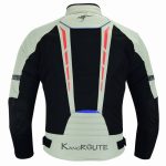 CHAQUETA DE CORDURA PARA VERANO PERFORADA CE/PROTECCIONES CON FORRO DESMONTABLE VULCANO PLATA/BLANCO/ROJO/AZUL - Imagen 4