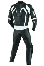 MONO DE CUERO  UNA PIEZA, AIR LINK CON PROTECTORES DE TITANIO BLANCO /NEGRO - Imagen 2