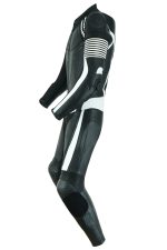 MONO DE CUERO  UNA PIEZA, AIR LINK CON PROTECTORES DE TITANIO BLANCO /NEGRO - Imagen 5