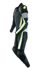 MONO DE CUERO  UNA PIEZA, AIR LINK CON PROTECTORES DE TITANIO FLUOR/BLANCO /NEGRO - Imagen 4