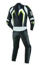 MONO DE CUERO  UNA PIEZA, AIR LINK CON PROTECTORES DE TITANIO FLUOR/BLANCO /NEGRO - Imagen 3