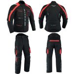 MONO DE CORDURA MOTORISTAS DOS PIEZAS IMPERMEABLE UNISEX ATENEA ARES - NEGRO/ROJO