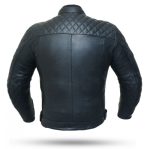 CHAQUETA DE MOTO EN CUERO DEGEND CLASSIC NEGRA CON FORRO Y PROTECCIONES CE. - Imagen 3