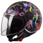 CASCO JET LS2 -OF558 SPHERE LUX II BLOOM BLUE PINK-06/ FLORACIÓN AZUL ROSA