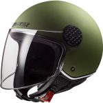 CASCO JET  LS2 -OF558 SPHERE II SOLID MATT MILITARY GREEN-06/ VERDE MILITAR LISO MATE