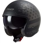 CASCO JET  LS2 -OF599 SPITFIRE II MATT BLACK FLAG-06/BANDERA NEGRA MATE
