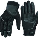 GUANTES DE MOTO EN PIEL Y MALLA PARA VERANO CON PROTECCIONES LOBO NEGRO