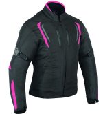 CHAQUETA DE MOTO DERBI FUCSIA PARA CHICAS EN POLIESTER IMPERMEABLE, TÉRMICO CON PROTECCIONES C.E. - Imagen 3