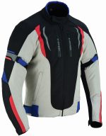 CHAQUETA DE MOTO DERBI ROJO AZUL BLANCO UNISEX EN TEXTIL IMPERMEABLE TRANSPIRABLE, CON PROTECCIONES C.E. - Imagen 4