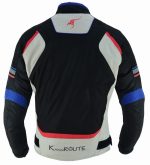 CHAQUETA DE MOTO DERBI ROJO AZUL BLANCO UNISEX EN TEXTIL IMPERMEABLE TRANSPIRABLE, CON PROTECCIONES C.E. - Imagen 5