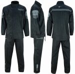 TRAJE DE LLUVIA MONSOON  NEGRO CHAQUETA Y PANTALON CHUBASQUERO IMPERMEABLE DE MOTO EN DOS PIEZAS - Imagen 2