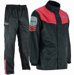 TRAJE DE LLUVIA MONSOON ROJO NEGRO CHAQUETA Y PANTALON CHUBASQUERO IMPERMEABLE DE MOTO EN DOS PIEZAS - Imagen 3