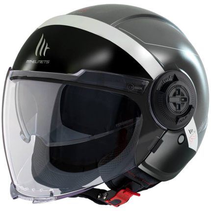 CASCO JET  MT-HELMET MT OF502SV VIALE SV 68 UNIT D2 MATT GREY / GRIS MATE