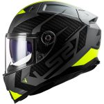 CASCO INTEGRAL LS2- FF811 VECTOR II SPLITTER M.TITAN.H-V YELL.-06 / TITANIO MATE  AMARILLO FLUOR - Imagen 4