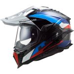 CASCO DE MOTO TRAIL LS2 -MX701 C EXPLORER FRONTIER G.BLACK BLUE-ECE 22.06 FIBRA DE CARBONO NEGRO AZUL ROJO - Imagen 4