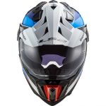 CASCO DE MOTO TRAIL LS2 -MX701 C EXPLORER FRONTIER G.BLACK BLUE-ECE 22.06 FIBRA DE CARBONO NEGRO AZUL ROJO - Imagen 5
