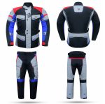 TRAJE DE MOTO DEGEND DOS PIEZAS, TRAVEL CHAQUETA Y SWEEP PANTALÓN NEGRO, GRIS, ROJO AZUL