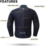 CHAQUETA SMART  NEGRA DEGEND  DE CORDURA PARA VERANO PERFORADA - Imagen 4