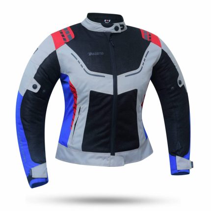 CHAQUETA DE CORDURA PARA MUJER DE VERANO PERFORADA  DEGEND BREEZE GRIS NEGRA ROJO Y AZUL