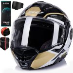 CASCO MODULAR LS2- FF901 ADVANT X METRYK BLACK GOLD-ECE 22.06. METRYK NEGRO ORO