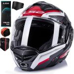 CASCO MODULAR LS2- FF901 ADVANT X SPECTRUM BLACK WHITE RED-ECE 22.06. NEGRO BLANCO ROJO