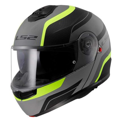 CASCO MODULAR LS2-FF908 STROBE II MONZA M.BLACK H-V YELLOW-ECE 22.06. NEGRO MATE H-V AMARILLO FLUOR