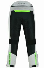 PANTALON DE MOTO PERFORADO DE VERANO UNISEX, PROTECCIONES CE HEFESTO PLATA BLANCO FLUOR - Imagen 3