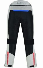 PANTALON DE MOTO PERFORADO DE VERANO UNISEX, PROTECCIONES CE HEFESTO PLATA BLANCO ROJO AZUL - Imagen 3