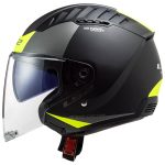 CASCO JET LS2 - LS2 OF600 COPTER II URBANE M.BLACK H-V YELLOW-ECE 22.06. NEGRO MATE H-V AMARILLO FLUOR - Imagen 4