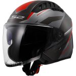 CASCO JET LS2 -OF600 COPTER II DISTON GREY RED-06/GRIS ROJO