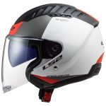 CASCO JET LS2 -OF600 COPTER II URBANE M.WHITE RED-ECE 22.06. BLANCO NEGRO ROJO - Imagen 4
