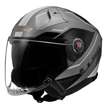 CASCO JET LS2 -OF603 INFINITY II VEYRON GL.GREY WHITE-ECE 22.06 GRIS VEYRON BLANCO