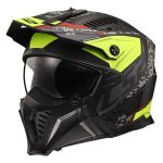 CASCO JET TIPO TRIAL LS2 - OF606 DRIFTER DEVOR M.BLACK H-V YELLOW-ECE 22.06 NEGRO MATE H-V AMARILLO FLUOR