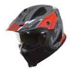 CASCO JET TIPO TRIAL LS2 -OF606 DRIFTER DEVOR M.SILVER TITANIUM RED-ECE 22.06 PLATA MATE ROJO TITANIO - Imagen 2