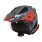 CASCO JET TIPO TRIAL LS2 -OF606 DRIFTER DEVOR M.SILVER TITANIUM RED-ECE 22.06 PLATA MATE ROJO TITANIO - Imagen 3
