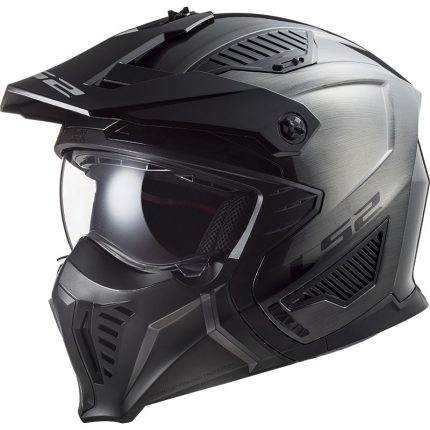 CASCO JET TIPO TRIAL LS2 -OF606 DRIFTER JEANS TITANIUM-ECE 22.06 VAQUERAS TITANIO