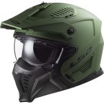 CASCO JET TIPO TRIAL LS2 -OF606 DRIFTER SOLID MATT MILITARY GREEN-ECE 22.06 VERDE MILITAR MATE